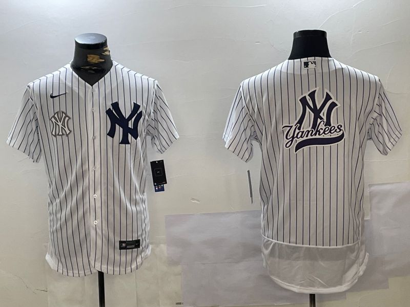 Men New York Yankees Blank White stripe Elite 2024 Nike MLB Jersey style 10168->new york yankees->MLB Jersey